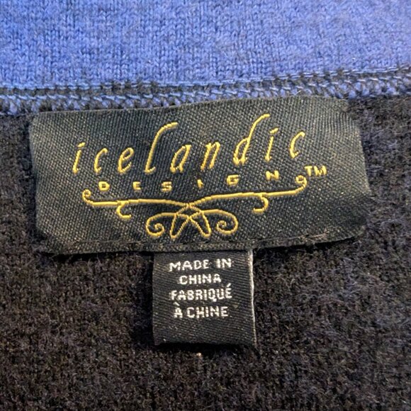 Icelandic Design Blue Wool Cardigan Jacket Shacket Button Up Womens Sz M/L - Picture 6 of 7